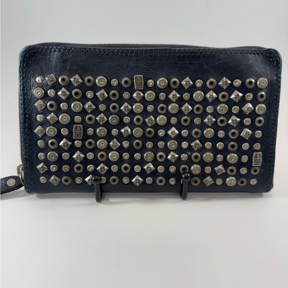 A.S.98 Hugh Ocean Blue Wallet with Silver Accents. Excellent condition!
